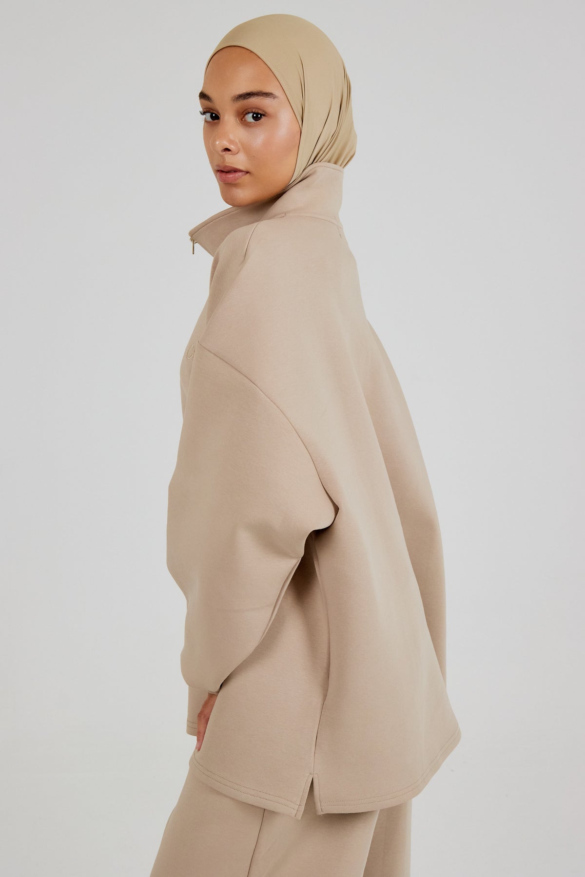 Le Sweat Zip Comfy Beige